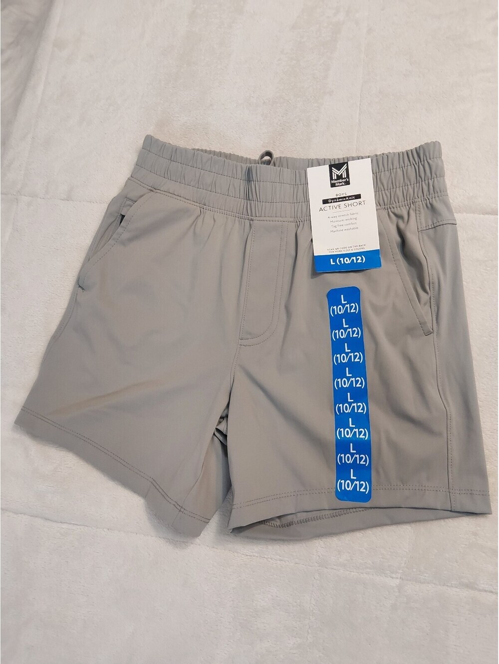 Member's Mark Boys DynamicKnit Active Shorts Size L (10/12) Gray 0047